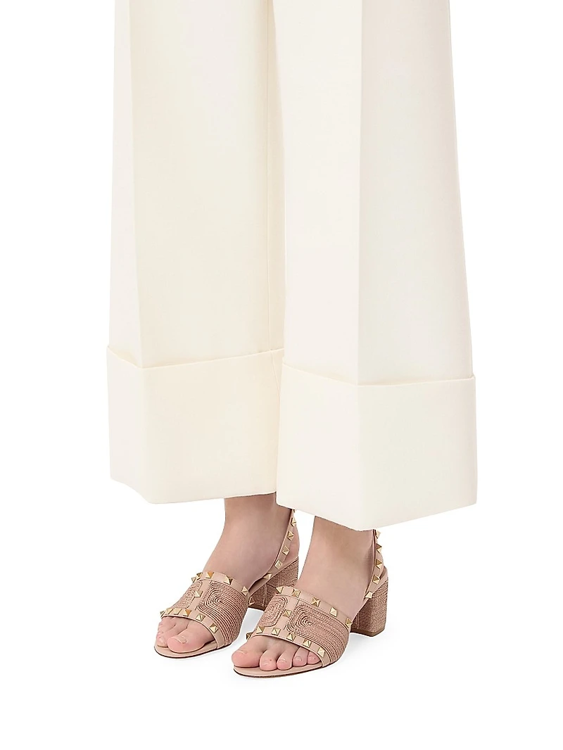 Rockstud Calfskin Sandals 60MM