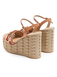 VLogo Signature Cherryfic Pattern Wedge Sandals 120MM