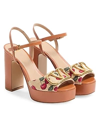 VLogo Signature Cherryfic Platform Sandals 115MM