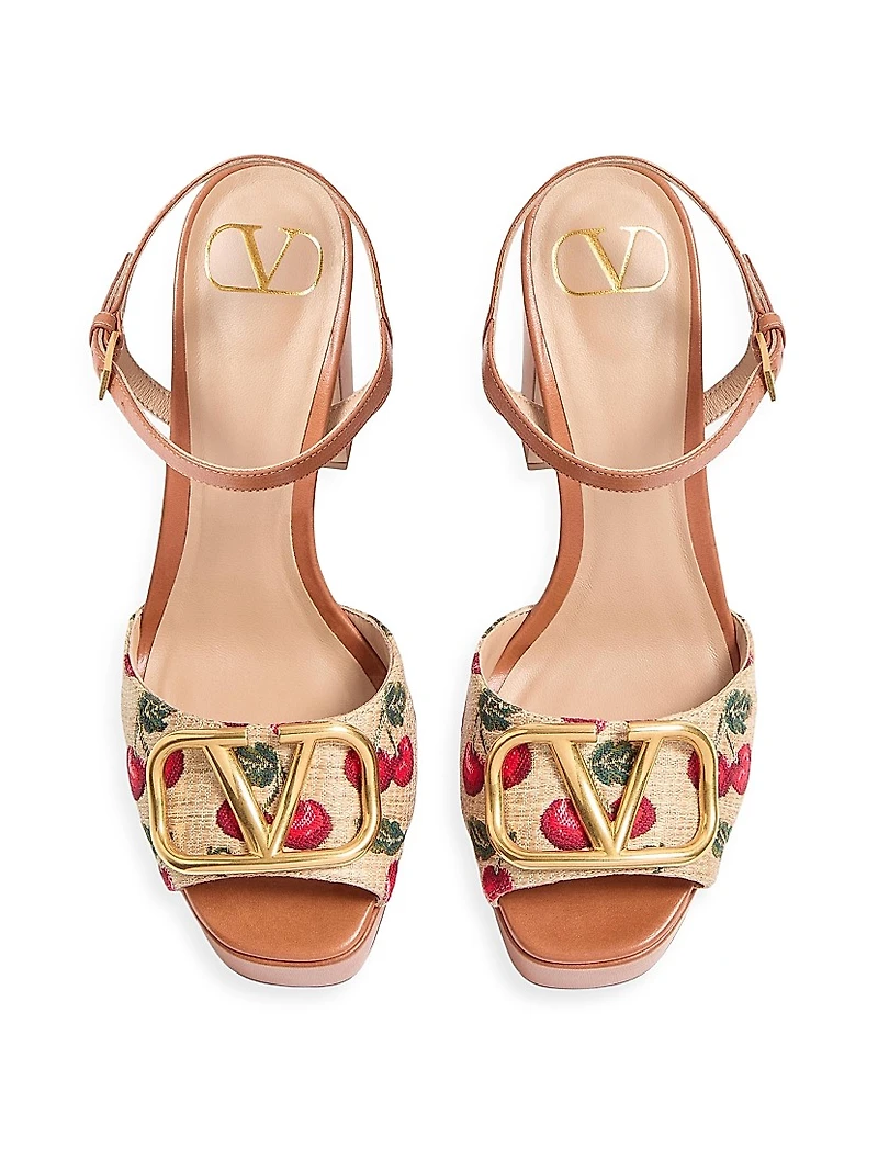 VLogo Signature Cherryfic Platform Sandals 115MM