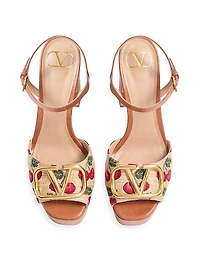 VLogo Signature Cherryfic Platform Sandals 115MM