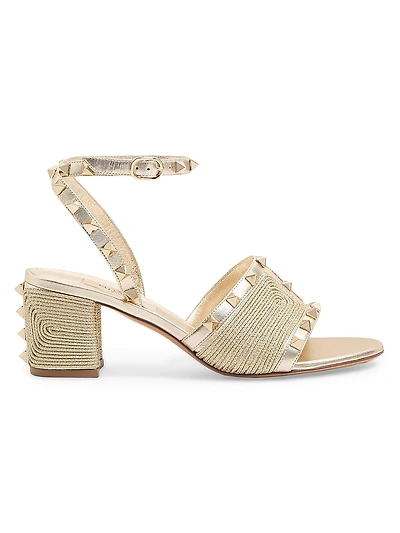 Rockstud Sandals in Laminated Nappa 60MM