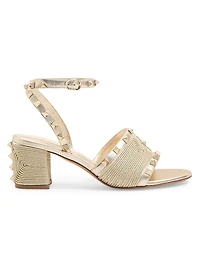 Rockstud Sandals in Laminated Nappa 60MM
