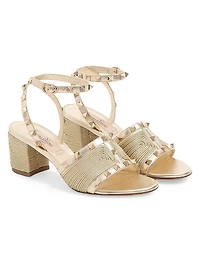 Rockstud Sandals in Laminated Nappa 60MM