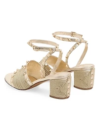 Rockstud Sandals in Laminated Nappa 60MM