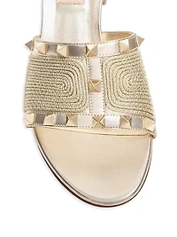 Rockstud Sandals in Laminated Nappa 60MM