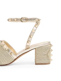 Rockstud Sandals in Laminated Nappa 60MM