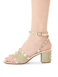 Rockstud Sandals in Laminated Nappa 60MM