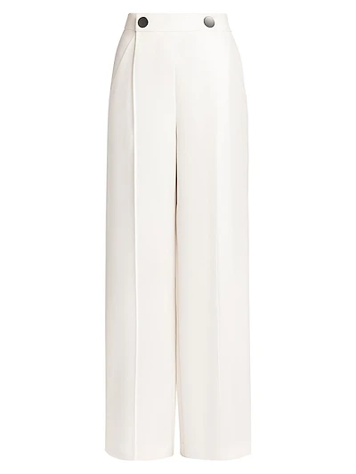 Silk Cady Wide-Leg Trousers