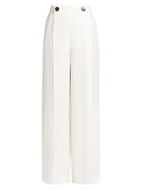 Silk Cady Wide-Leg Trousers