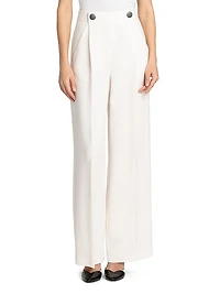 Silk Cady Wide-Leg Trousers