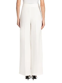 Silk Cady Wide-Leg Trousers