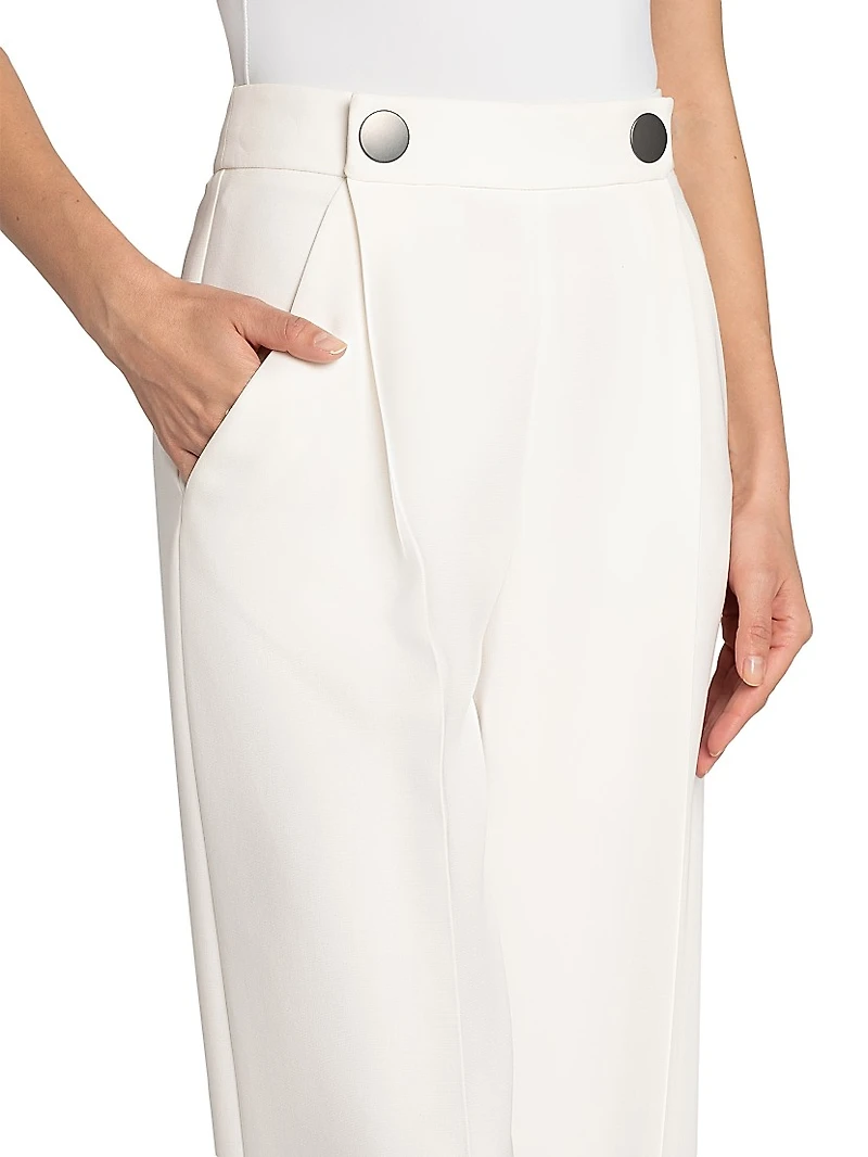 Silk Cady Wide-Leg Trousers