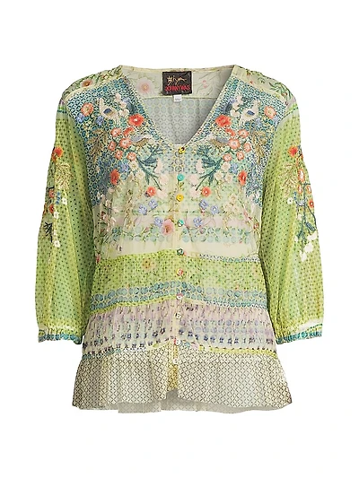 Winx Embroidered Mesh Blouse