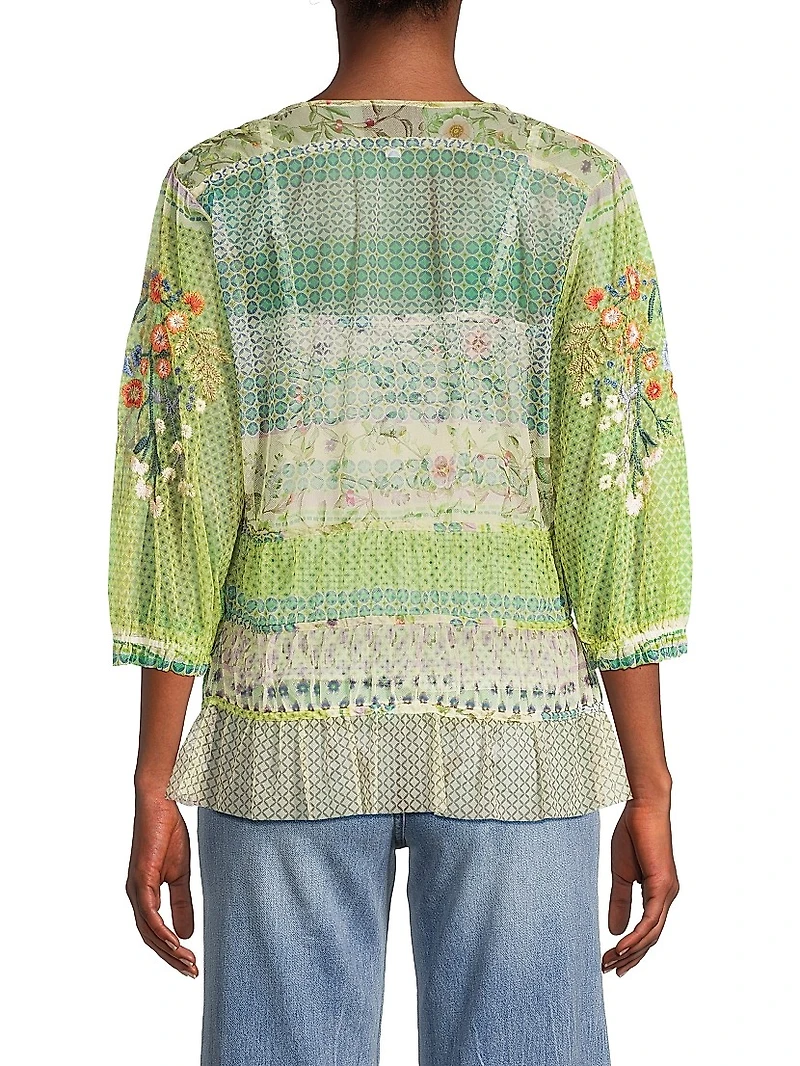 Winx Embroidered Mesh Blouse