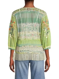 Winx Embroidered Mesh Blouse