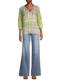 Winx Embroidered Mesh Blouse