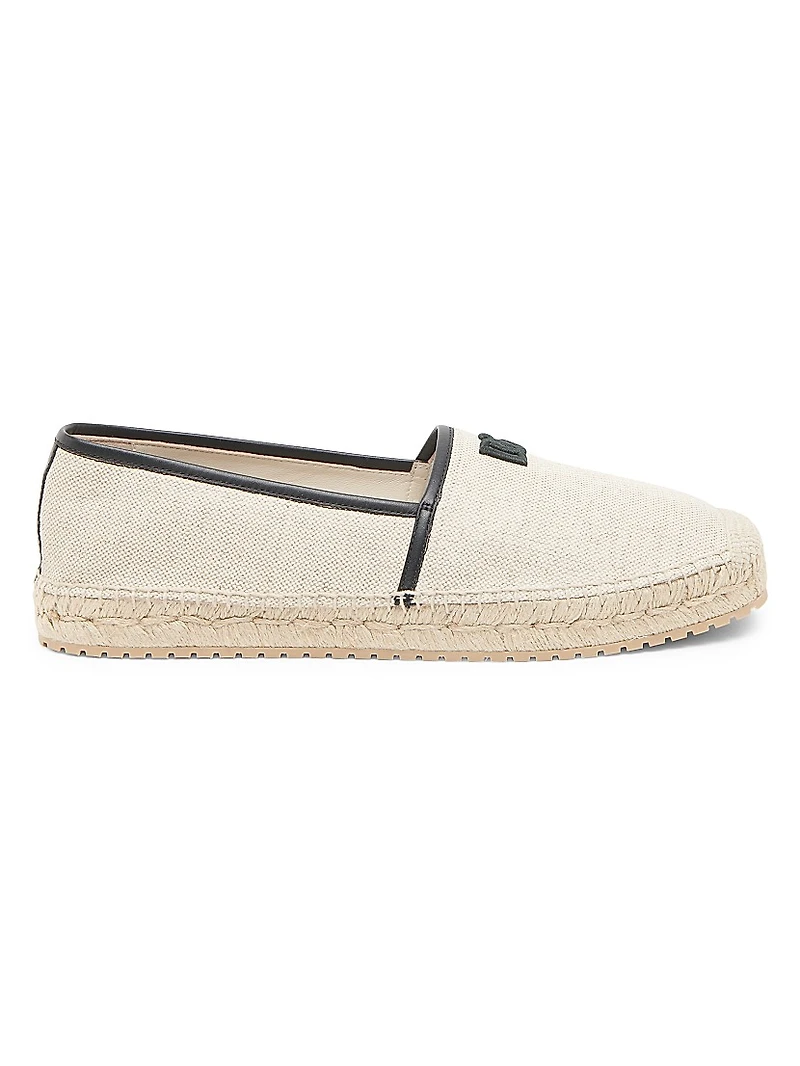 Embroidered Logo Woven Espadrilles