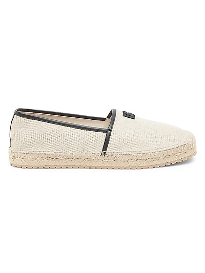 Embroidered Logo Woven Espadrilles