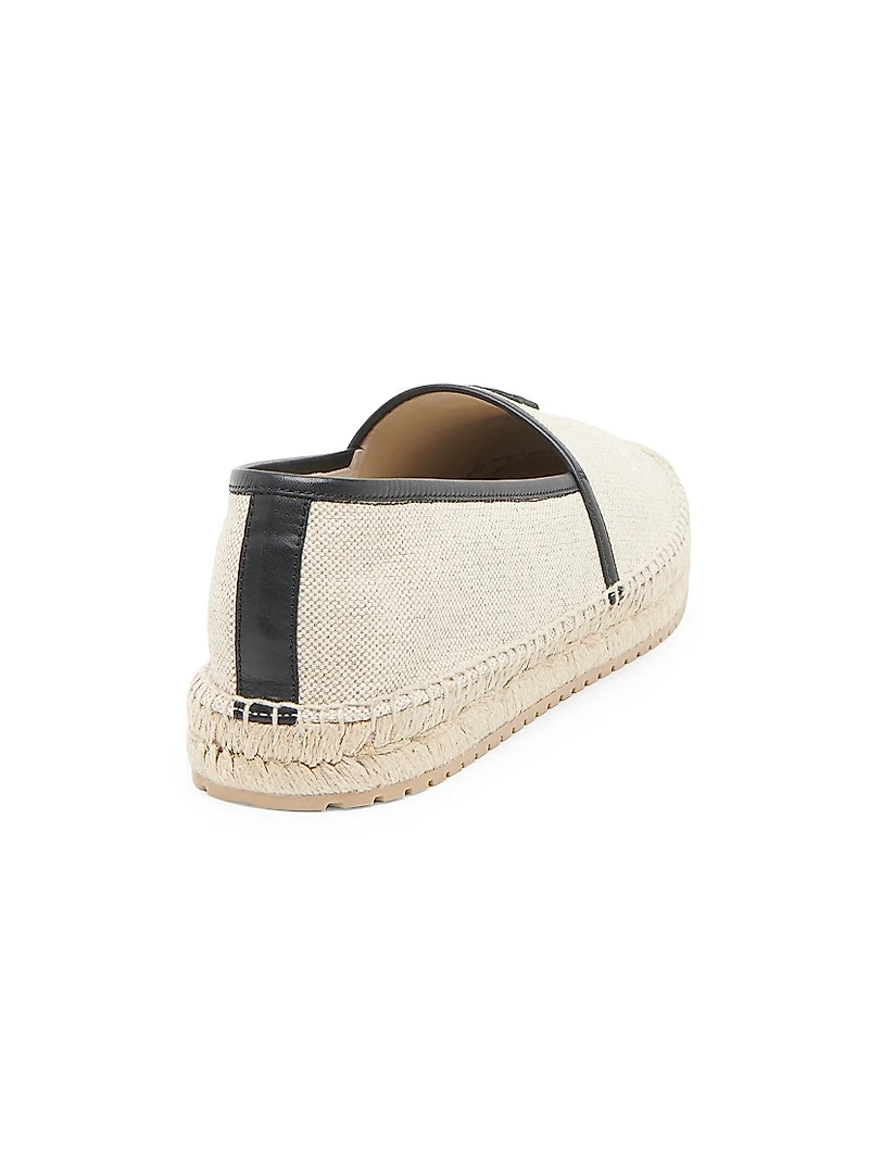 Embroidered Logo Woven Espadrilles