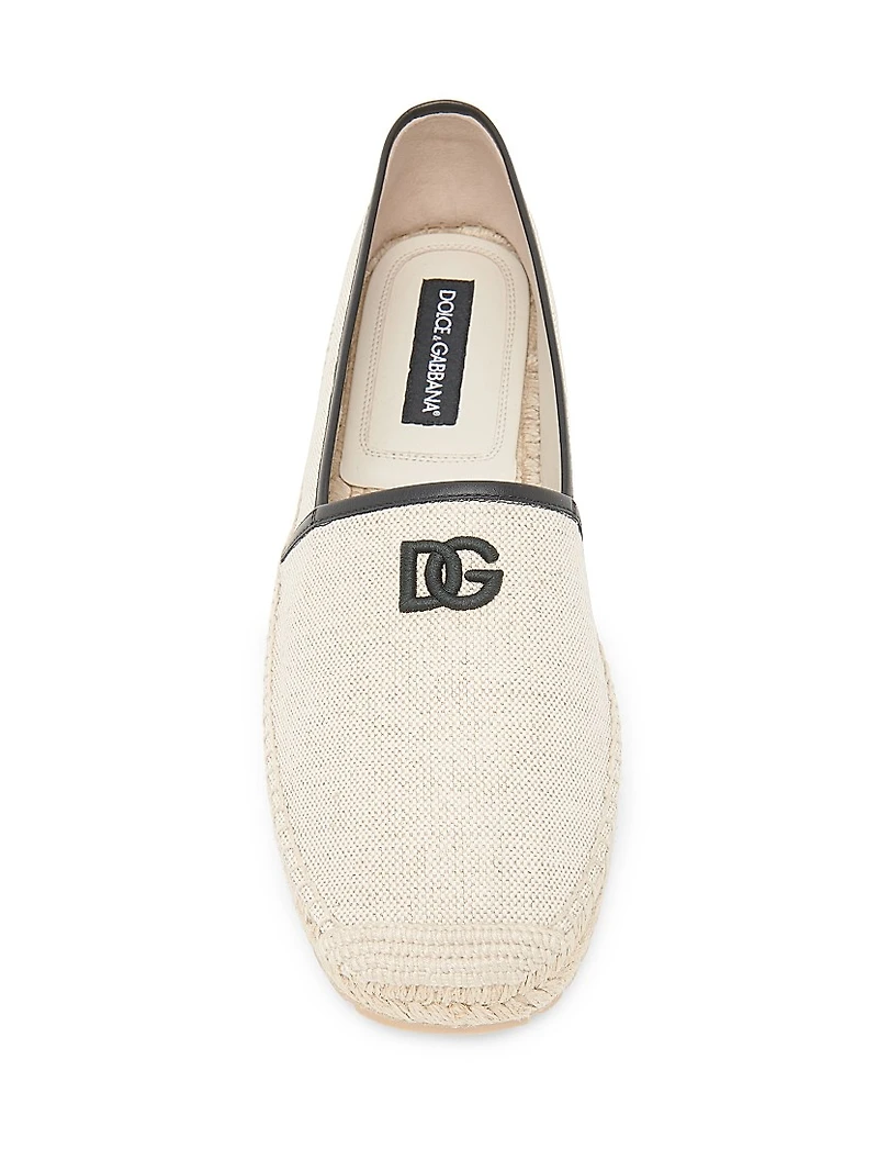 Embroidered Logo Woven Espadrilles