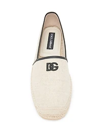 Embroidered Logo Woven Espadrilles