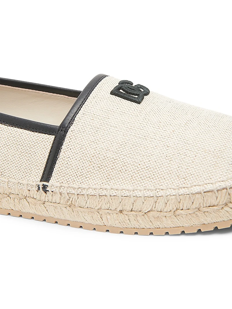 Embroidered Logo Woven Espadrilles