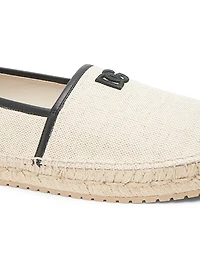 Embroidered Logo Woven Espadrilles