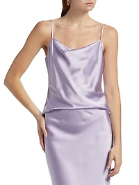 Sola Satin Cowlneck Top