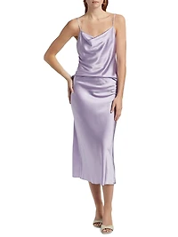 Sola Satin Cowlneck Top