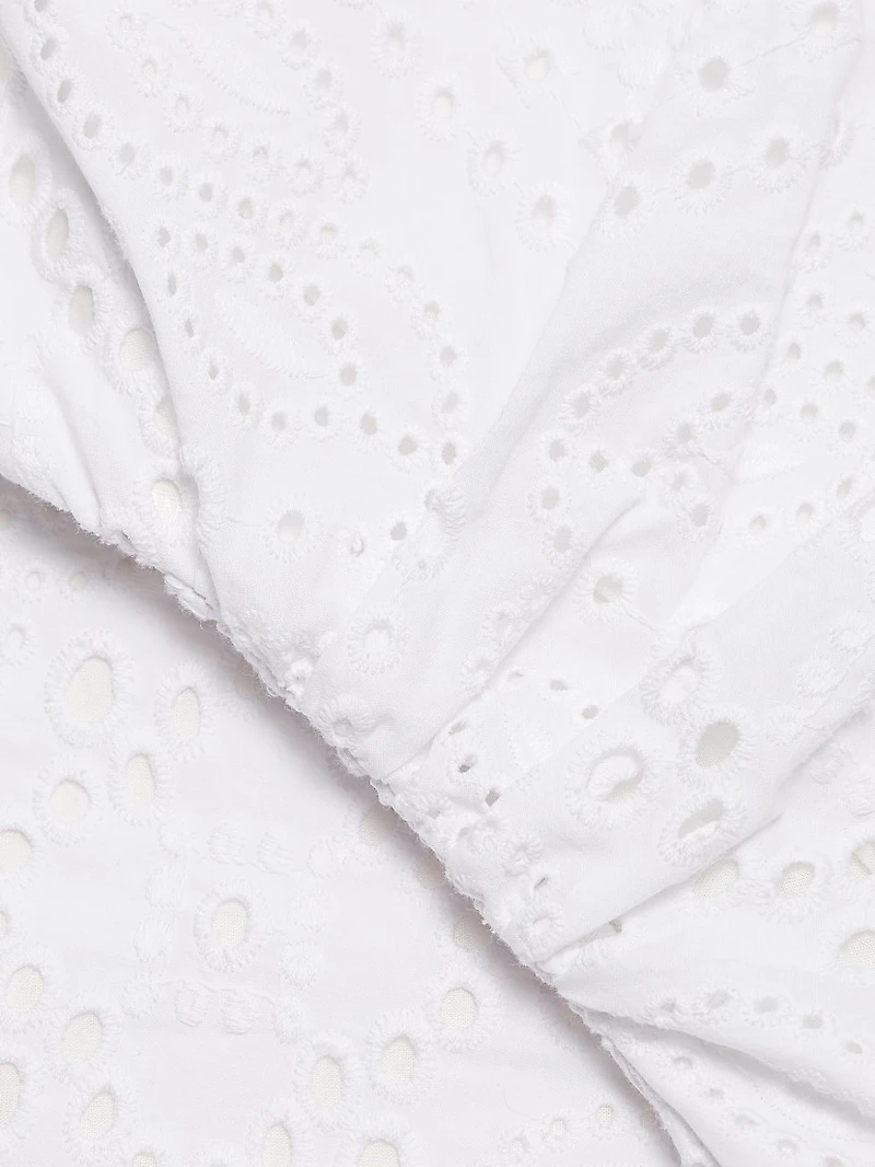 Aven Eyelet Cotton A-Line Midi-Dress