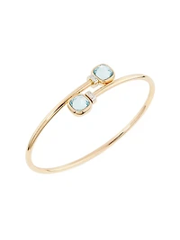 Nudo Mini 18K Rose Gold, Sky Blue Topaz & 0.02 TCW Diamond Bangle Bracelet