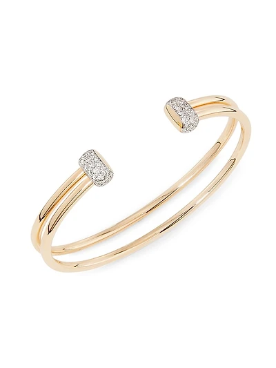 Pomellato Together 18K Rose Gold & 0.60 TCW Diamond Cuff