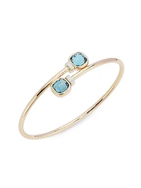 Nudo Mini 18K Rose Gold & London Blue Topaz Wrap Bangle