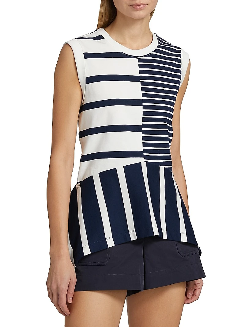 Chantel Striped Cotton Jersey Top