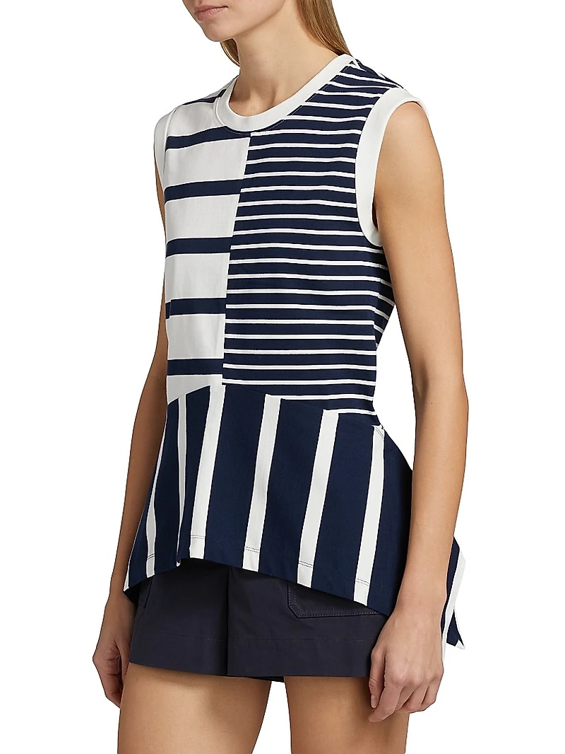 Chantel Striped Cotton Jersey Top
