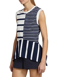 Chantel Striped Cotton Jersey Top