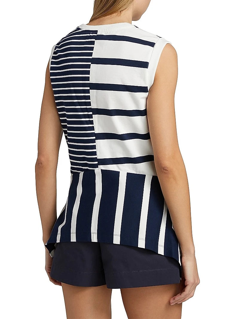 Chantel Striped Cotton Jersey Top