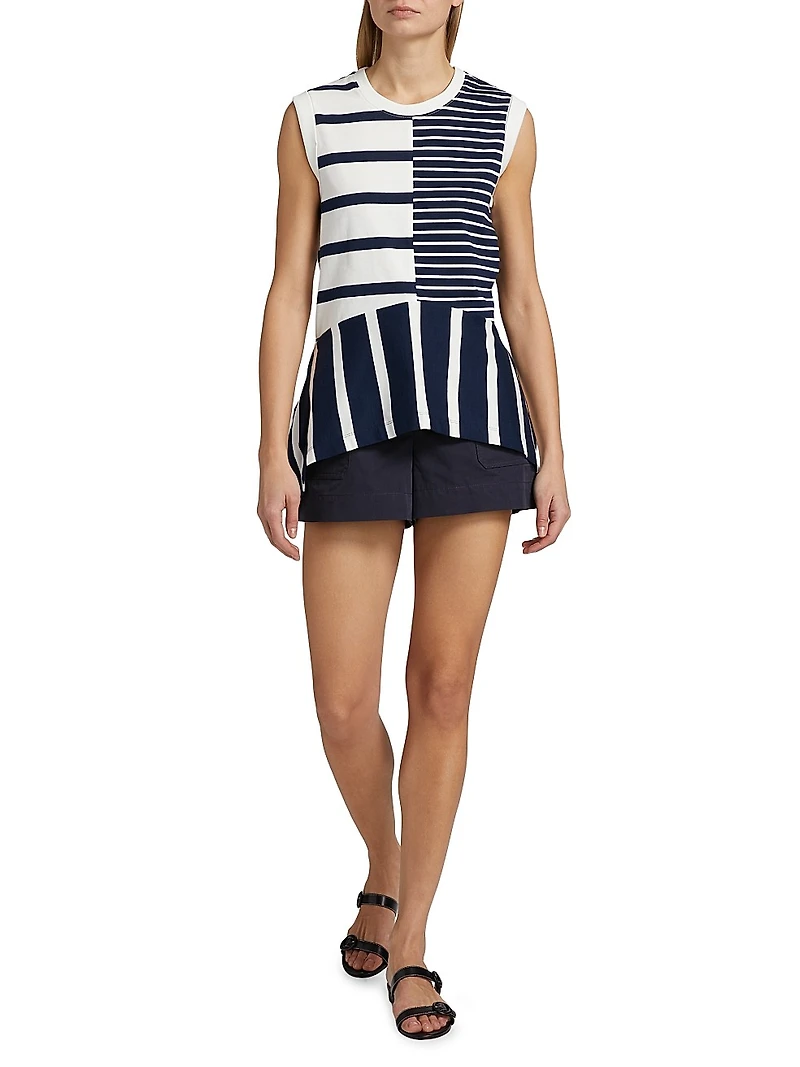 Chantel Striped Cotton Jersey Top
