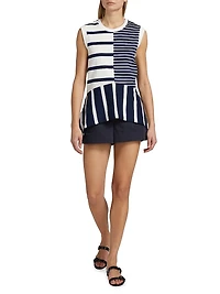 Chantel Striped Cotton Jersey Top