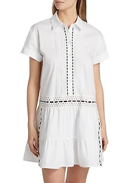 Jasmine Eyelet Button-Front Dress