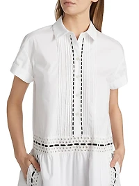 Jasmine Eyelet Button-Front Dress