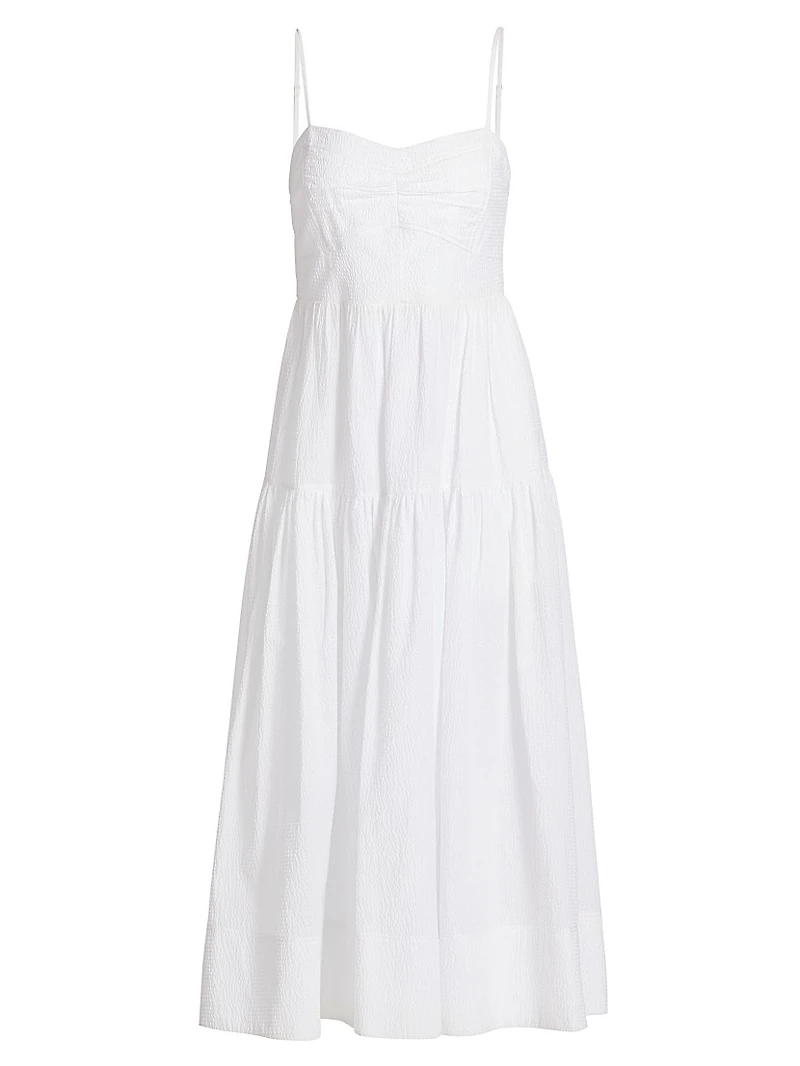 Verona Textured Cotton Midi-Dress