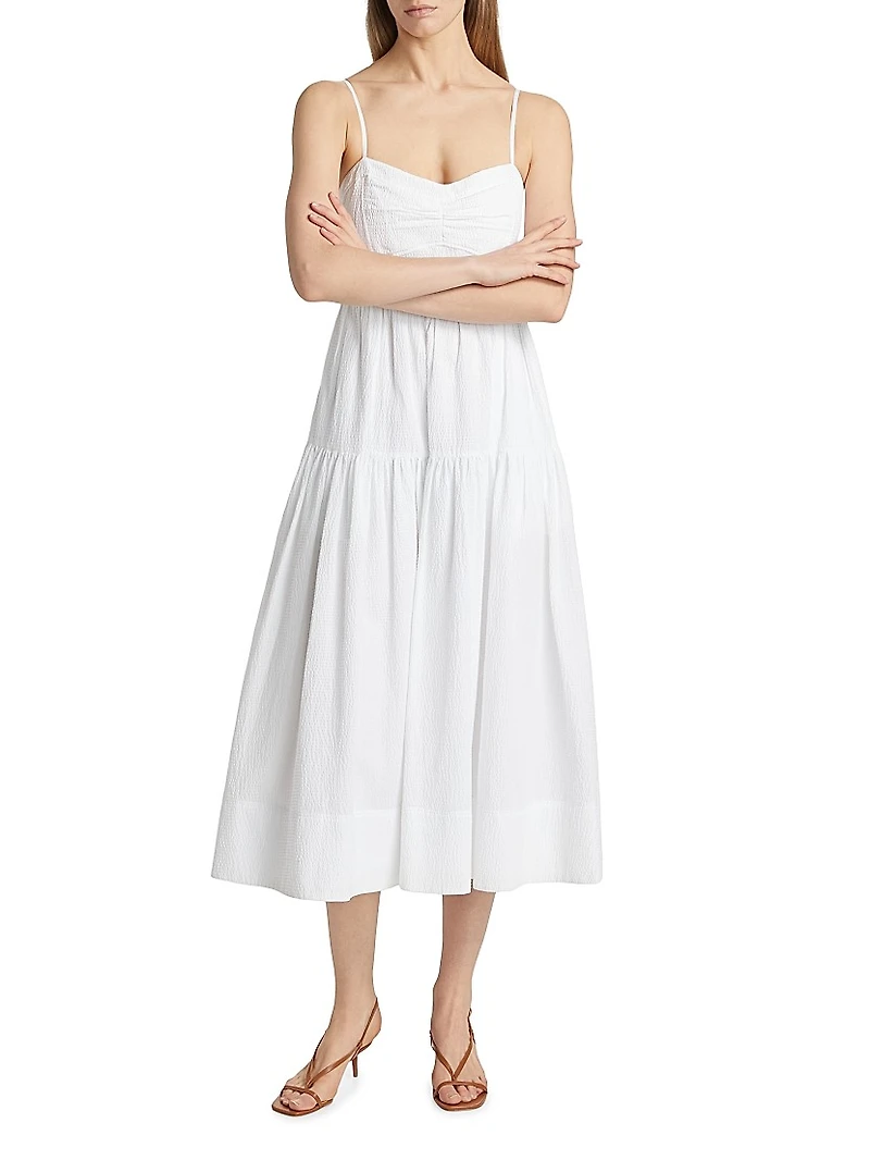 Verona Textured Cotton Midi-Dress