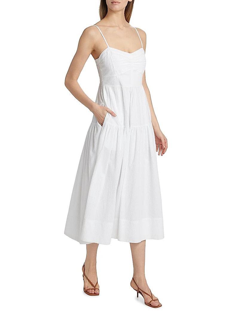 Verona Textured Cotton Midi-Dress