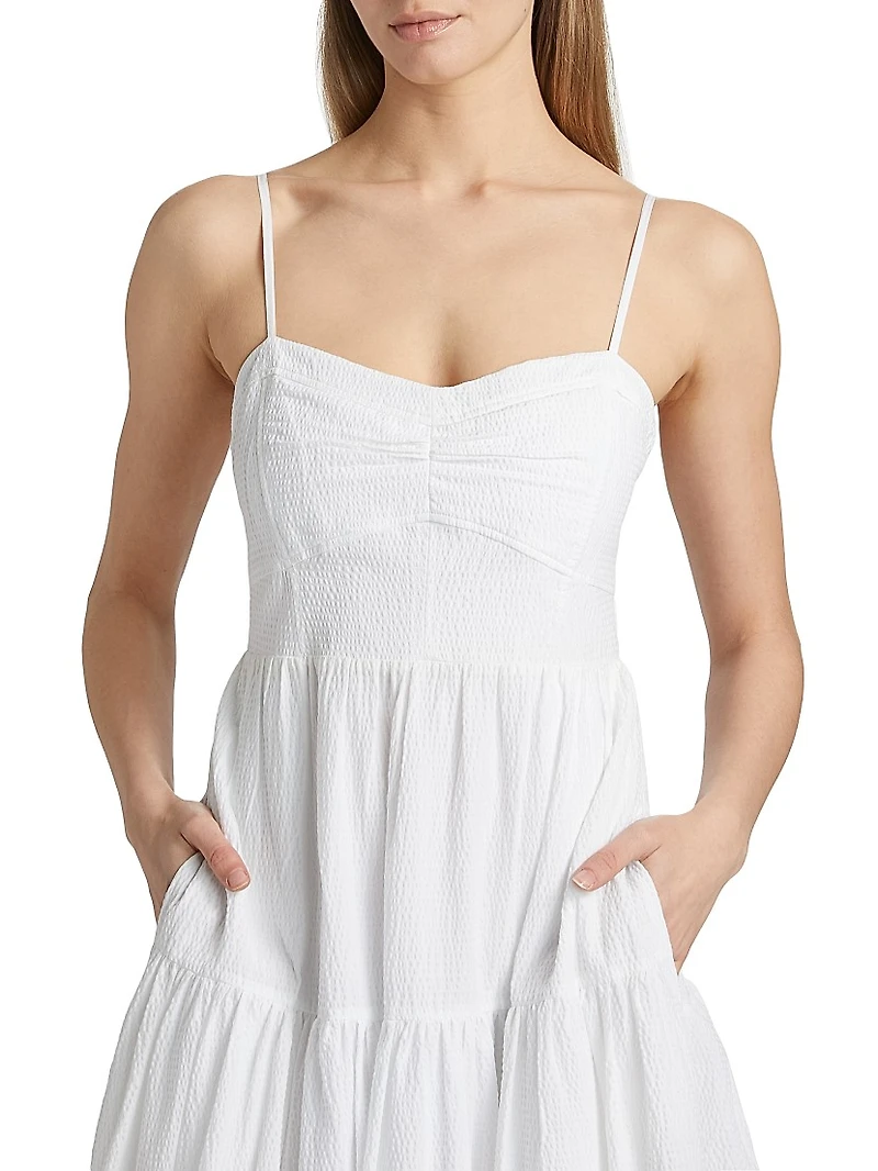 Verona Textured Cotton Midi-Dress