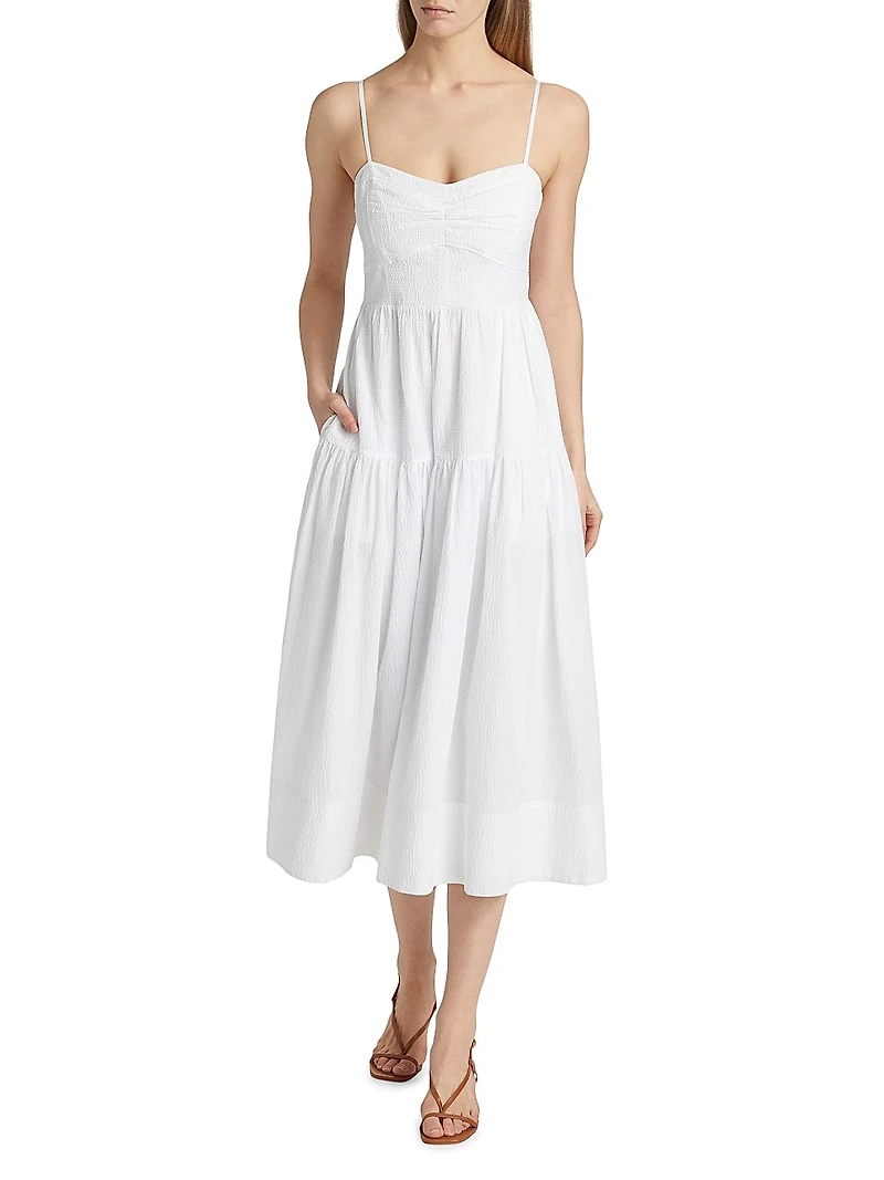 Verona Textured Cotton Midi-Dress