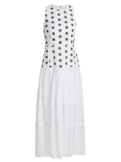 Rachel Floral Circle Eyelet Midi-Dress