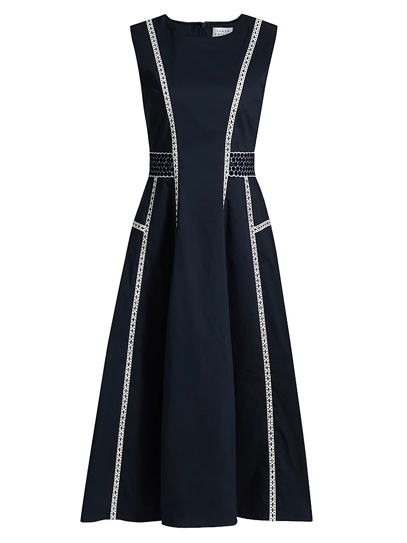 Sloane Embroidered Eyelet Midi-Dress
