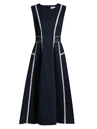 Sloane Embroidered Eyelet Midi-Dress